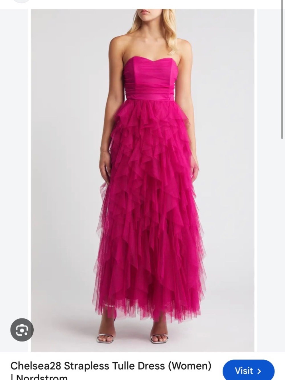 Strapless Pink Tule Dress